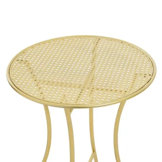 Hello Honey&reg; Metal Cane Outdoor Bistro Patio Set Gold {6}