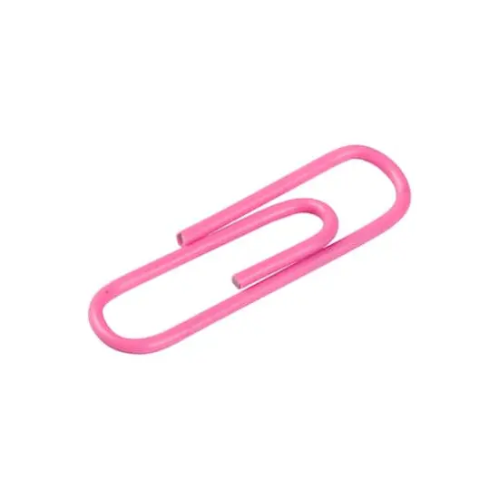JAM Paper 1" Colorful Standard Paper Clips, 2 Packs of 100 Pink {6}