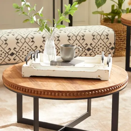 White Wood Traditional Tray Set {3}