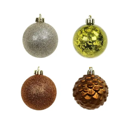 40 Pack 2.25" Forest Solid & Glitter Shatterproof Ornaments by Ashland&reg; {3}