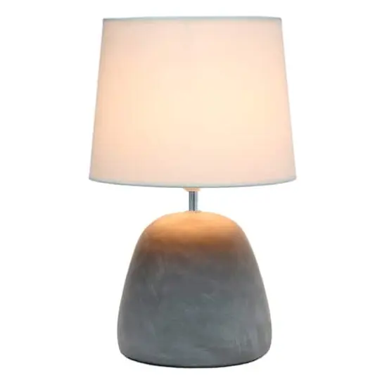 Simple Designs&trade; 17" Round Concrete Table Lamp White {3}