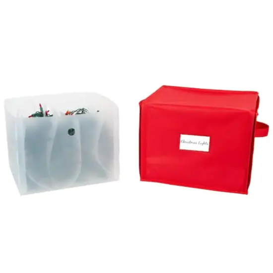 Simplify Red Stackable Christmas Tree Light Organizer Box {3}