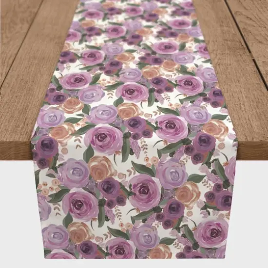 Rust & Violet Florals Outdoor Table Runner {3}