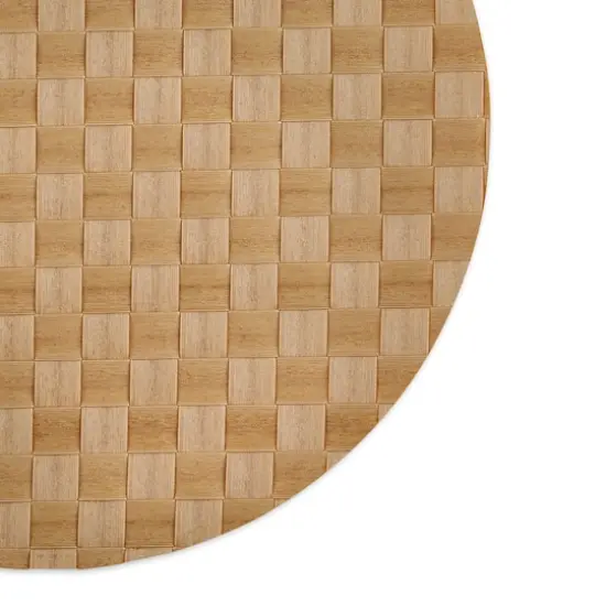 DII&reg; Reversible Round Basket Weave Woven Placemats, 4ct. Natural {5}