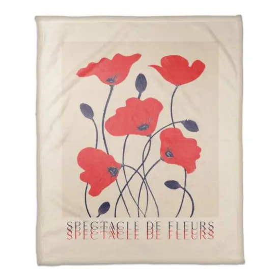Spectacle De Fleurs 50" x 60" Coral Fleece Blanket {1}