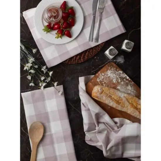 DII&reg; Dusty Lilac Buffalo Check Dish Towels, 3ct. {8}