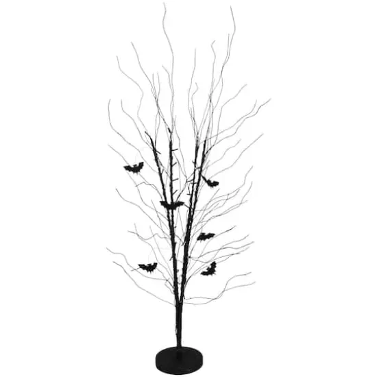 50" LED Black Halloween Branch Tree with Bats {1}