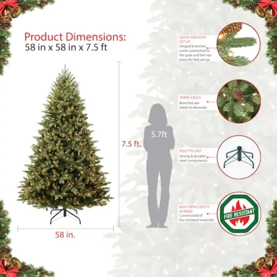 7.5ft. Pre-Lit Westford Spruce Artificial Christmas Tree, Clear Lights {5}