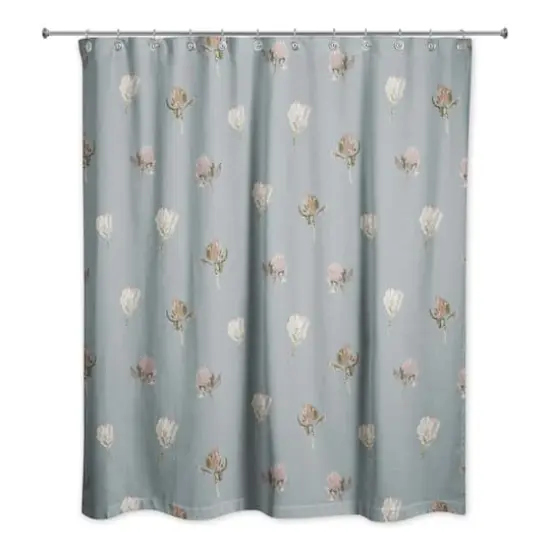 Cottage Florals Shower Curtain Blue {1}