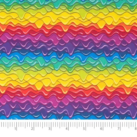 SINGER Rainbow Colorful Wave Cotton Fabric {4}