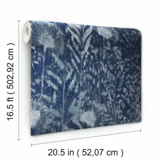 RoomMates Dandelion Peel & Stick Wallpaper Blue {9}