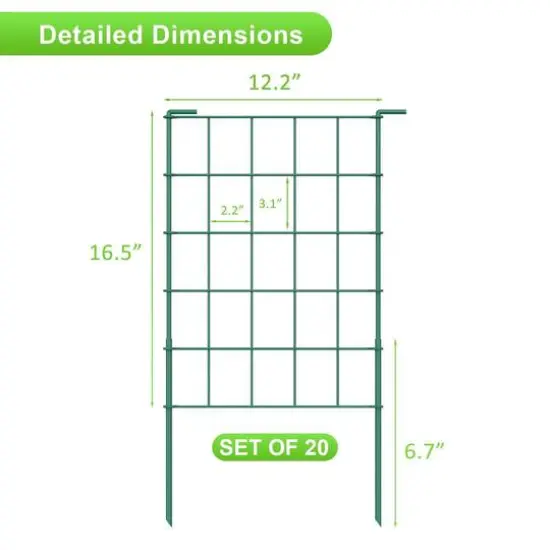 NEX&trade; Green Rustproof Folding Fence, 20ct. {3}