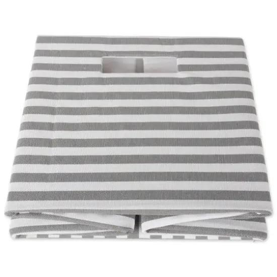 DII&reg; Square Gray Pinstripe Polyester Cube {3}