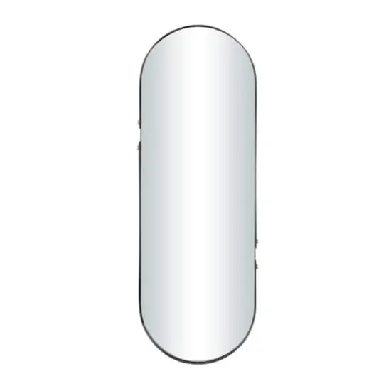 CosmoLiving by Cosmopolitan Black Metal Oval Wall Mirror 15" x 2" x 43" {3}