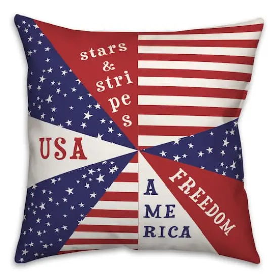 Patriotic Flag Starburst Throw Pillow {1}