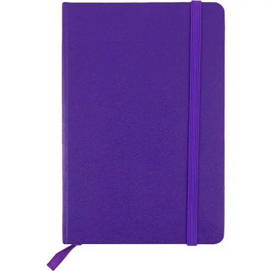 JAM Paper Travel Size Hardcover Notebook with Elastic Band Plum Purple {1}