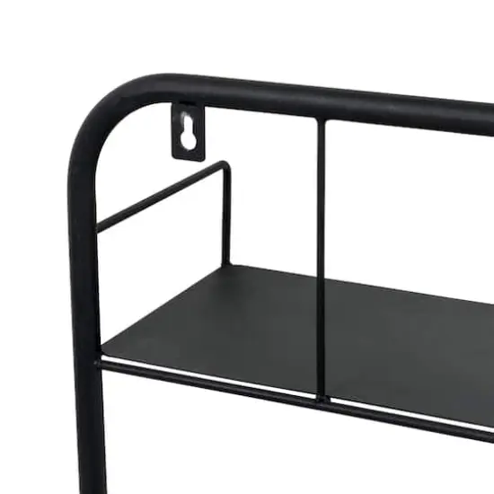 Honey Can Do Black Collapsible Wall-Mounted Clothes Hamper with Canvas Bag and Laundry Shelf {7}