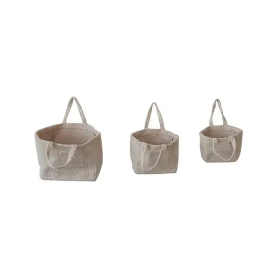 Hello Honey&reg; Natural Cotton Terry Tote Bag Set with Handles {8}
