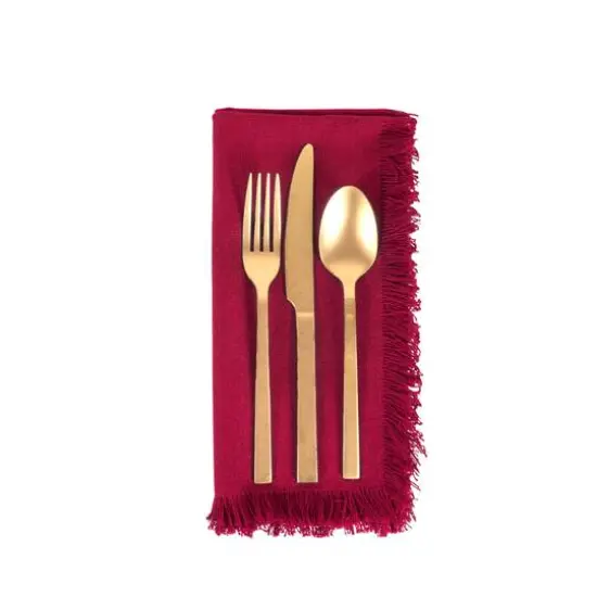 DII&reg; Solid Heavyweight Fringed Napkins, 6ct. Wine {5}