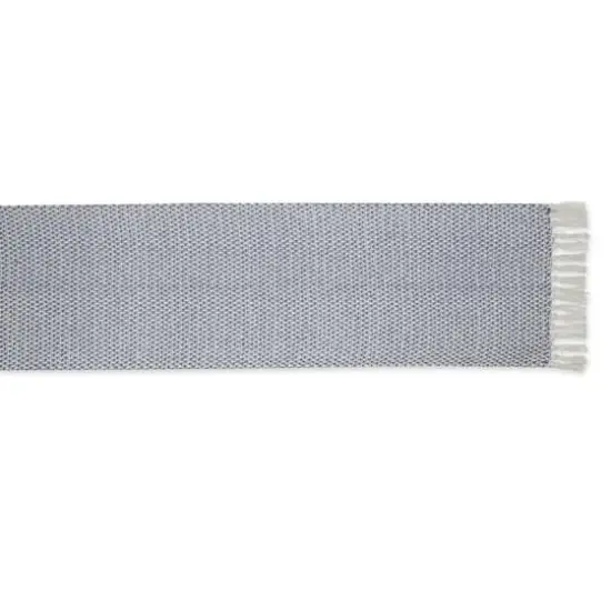 DII&reg; 108" Woven Fringed Table Runner Stonewash Blue {4}