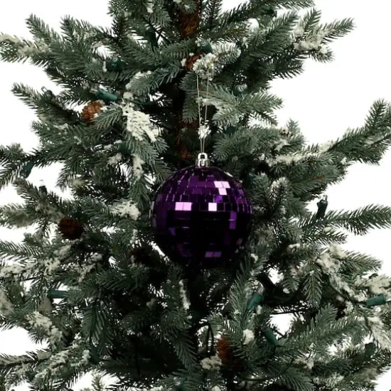 2 Pack 4" Mirror Disco Ball Ornaments by Ashland&reg; Purple {4}