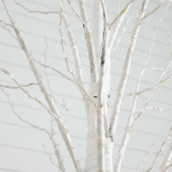 3ft. Pre-Lit White Birch Artificial Tree, Warm White LED Lights {4}