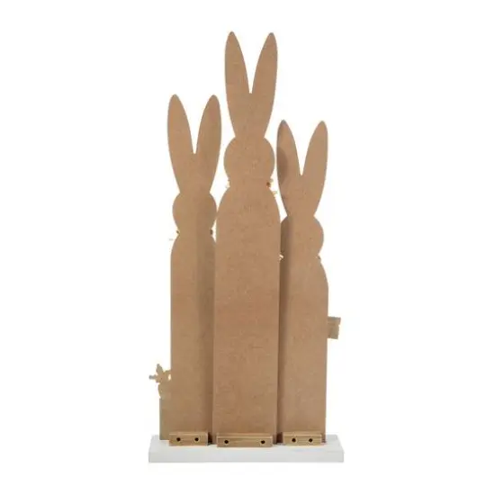 Glitzhome&reg; 29.75" Easter Wooden Bunny Family Porch D&eacute;cor {7}