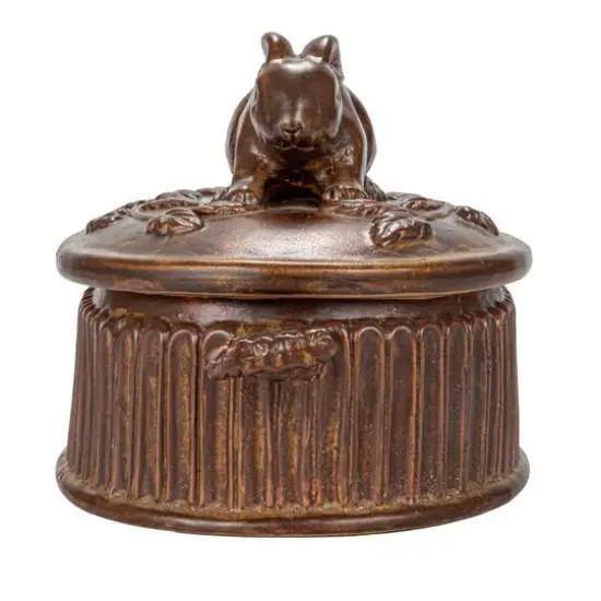 Hello Honey&reg; Matte Brown Stoneware Baker with Rabbit Design {8}