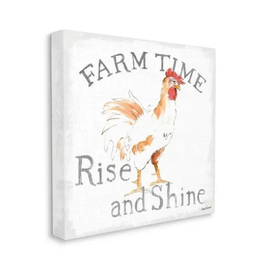Stupell Industries Rise & Shine Farm Time Canvas Wall Accent {1}