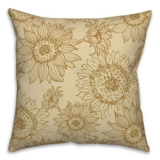 Large Sunflower Head Throw Pillow Gold and Yellow {1}