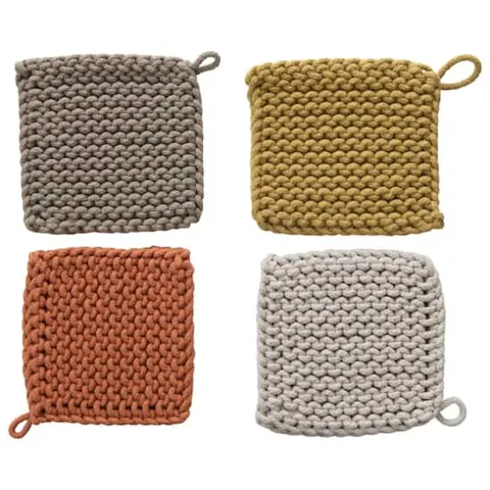 Hello Honey&reg; Square Cotton Crocheted Potholder Set {1}