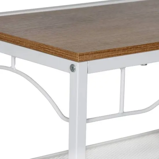 Honey Can Do White/Natural Coat Rack Bench {7}