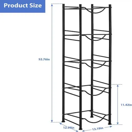 5gal. Water Jug Holder 5-Tier Storage Rack Black {5}