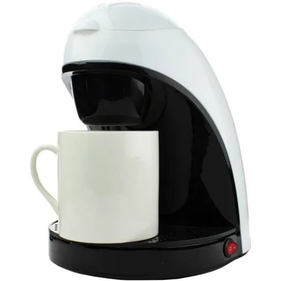 Brentwood White Single-Serve Coffee Maker with Porcelain Mug {1}