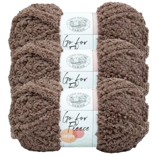 3 Pack Lion Brand&reg; Go For Fleece Sherpa Yarn Clay {1}