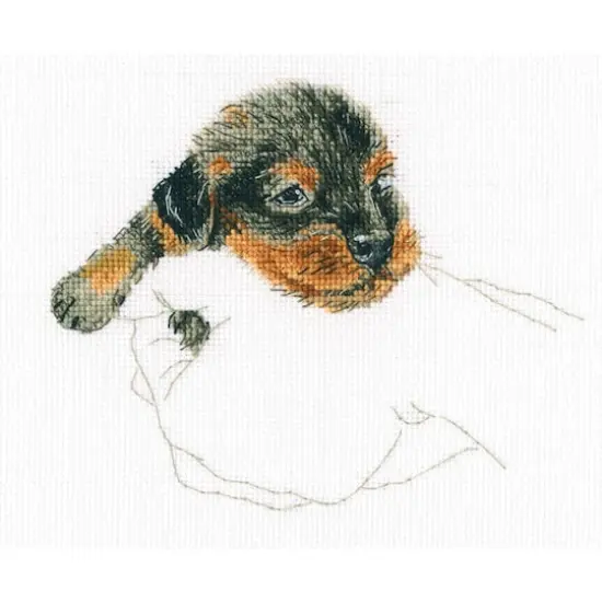 RTO Warmth in Palms Puppy Cross Stitch Kit {3}