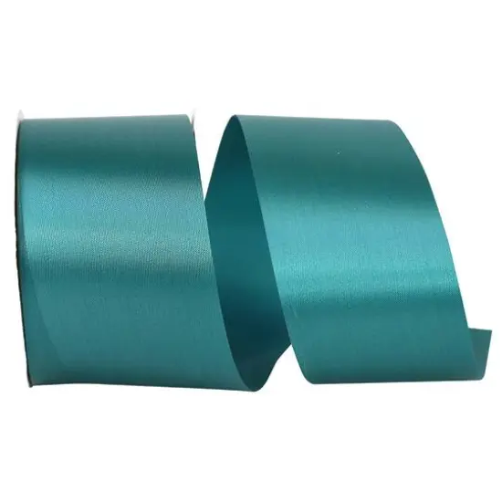 JAM Paper 2.5" x 50yd. Single Face Satin Allure Ribbon Teal {1}