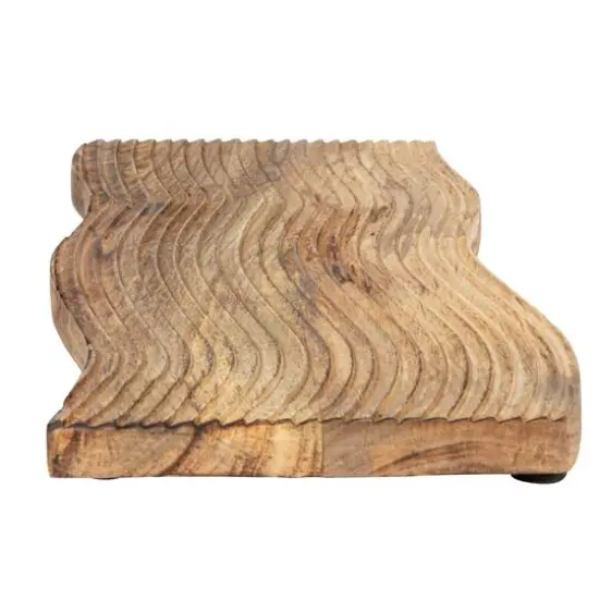 Hello Honey&reg; 16" Walnut Finish Grooved Mango Wood Cheese & Cutting Board {6}