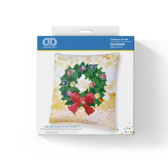 Diamond Dotz&reg; Beginner Christmas Wreath Decorative Mini Pillow Kit {3}