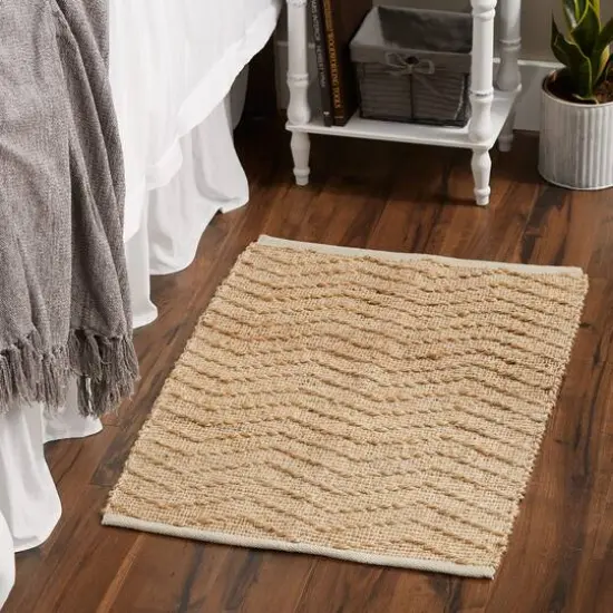 DII&reg; Off White With Natural Jute Chevron Hand-Loomed Rug, 2ft. x 3ft" {6}