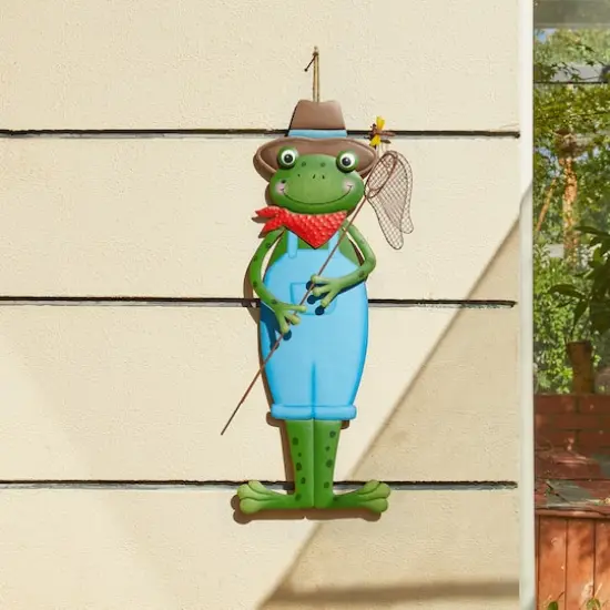 Glitzhome&reg; 36" Metal Standing Frog Yard Stake {6}