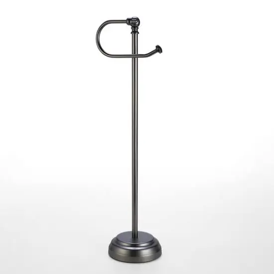 SunnyPoint 23.5" Black Nickel Bathroom Free Standing Toilet Tissue Paper Roll Holder Stand {1}
