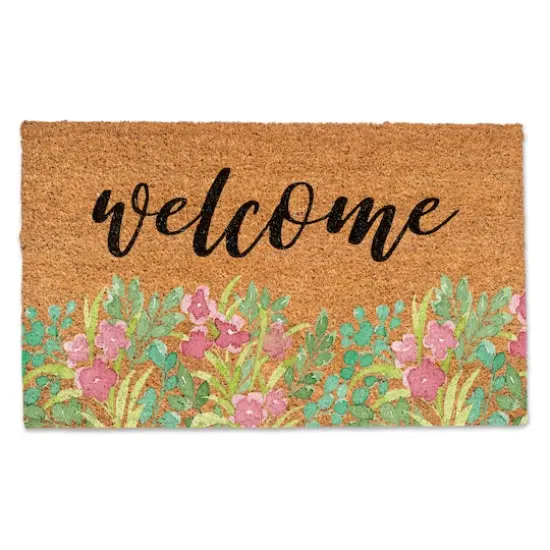 Welcome Watercolor Floral Doormat {1}