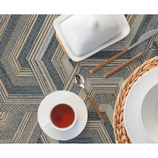 RoomMates Geo Puzzle Faux Grasscloth Peel & Stick Wallpaper Dark Brown {6}