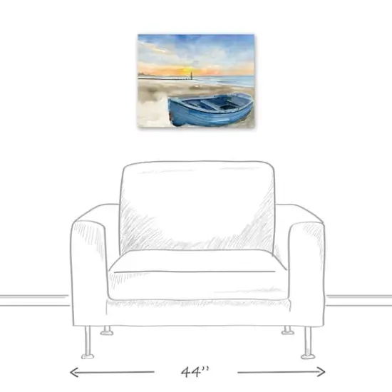 Beach Boat 20" x 16" Canvas Wall Art {4}