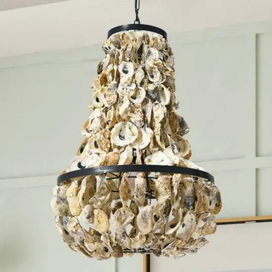 Hello Honey&reg; 29" Oyster Shell Chandelier {3}