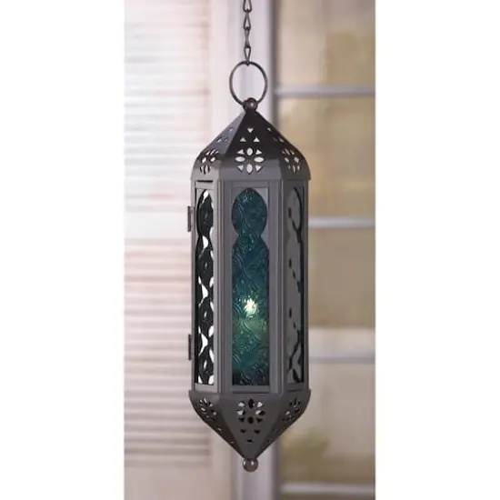 11" Ocean Blue Serenity Hanging Lamp {3}