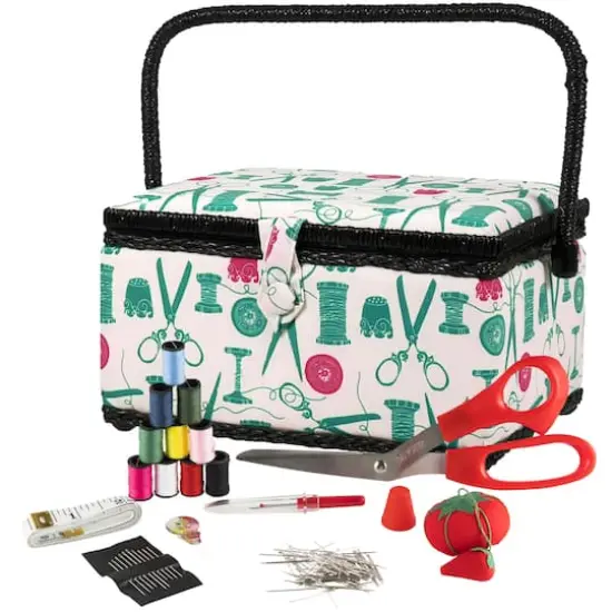SINGER&reg; Vintage Spools Pattern Sewing Basket Kit {1}