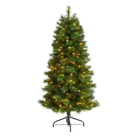 5ft. Pre-Lit West Virginia Mountain Pine Artificial Christmas Tree, Clear Lights {1}