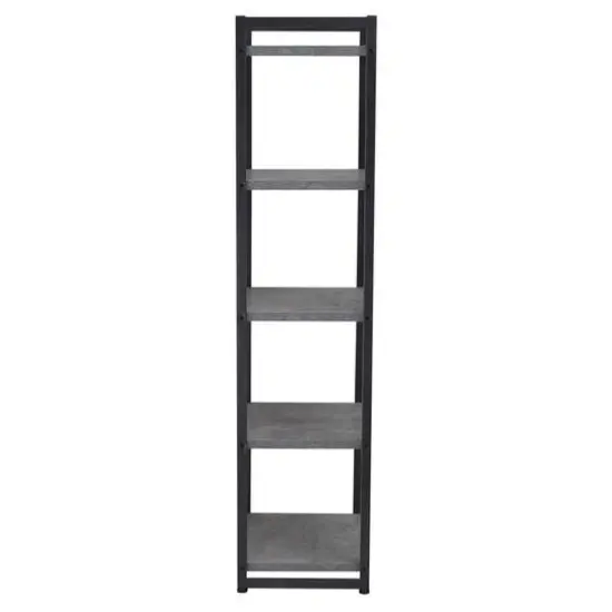 Household Essentials Jamestown 59" 5-Shelf Narrow Bookshelf Gray {8}